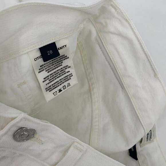 COH Daphne high rise stovepipe cream white straight leg denim jeans women 28 - Picture 7 of 7